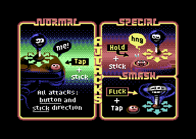 Awesome SlamSibs Infinite controls: tap for normal attacks, hold for specials, flick and tap for smash attacks